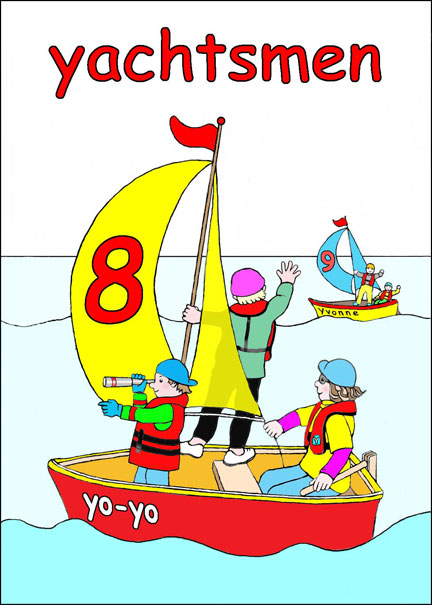 Yachtsmen sailing dinghies