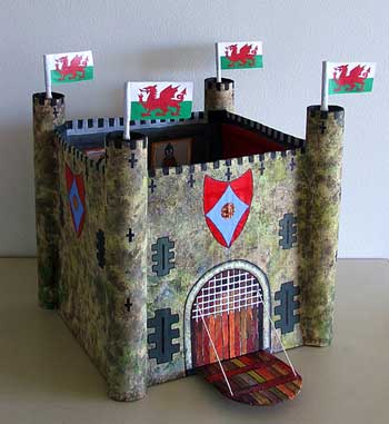 Castle made from a packing case
