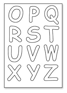 Cut out letters O to Z